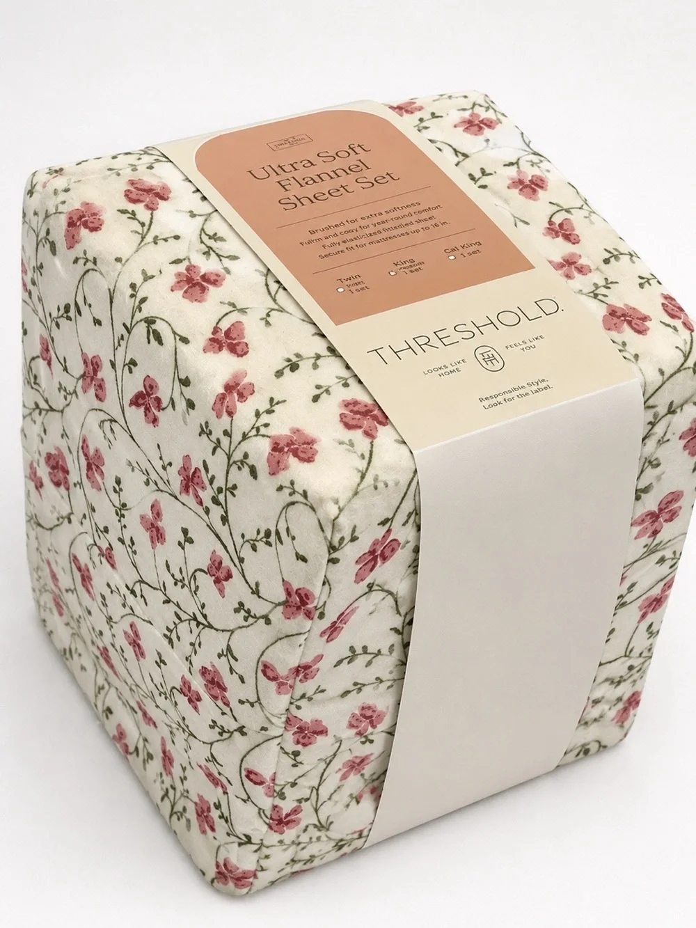 QUEEN 400 Thread Count Performance 4pc Sheet Set Warm Floral - Threshold NEW